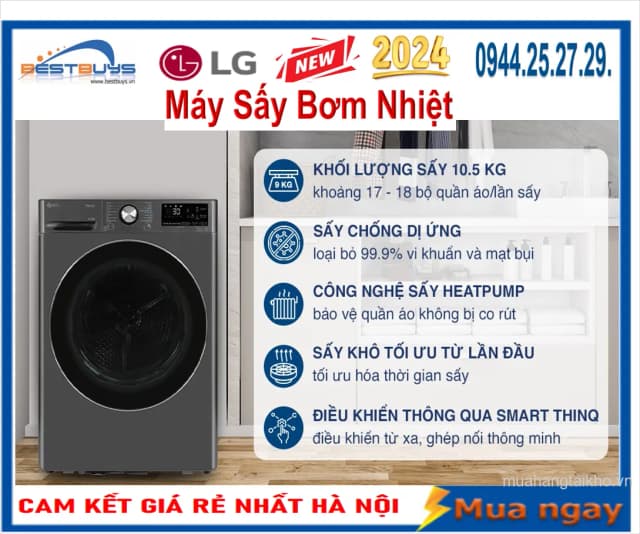 So sánh giá Máy sấy bơm nhiệt LG 10.5 kg DVHP50B rẻ nhất? - Ảnh 10