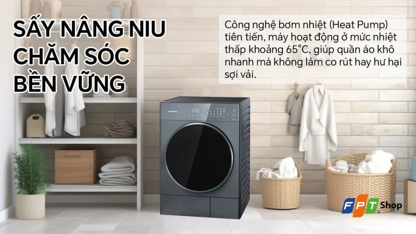 Máy sấy bơm nhiệt Panasonic 10.5 kg NH-XJ21D2BVT - Giá rẻ nhất hôm nay - Ảnh 3