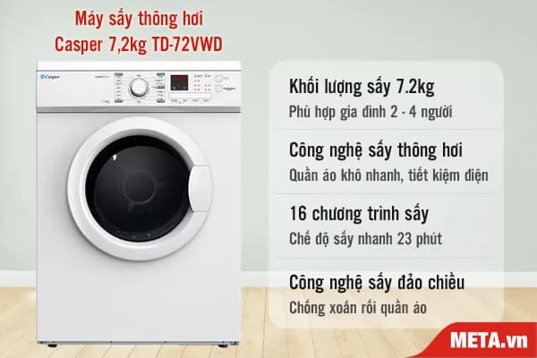 So sánh giá Máy sấy thông hơi Casper 7.2 kg TD-72VWD rẻ nhất? - Ảnh 13