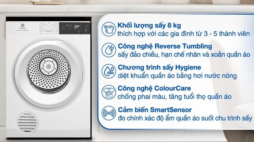 Máy sấy thông hơi Electrolux UltimateCare 8 kg EDV804H3WC - Giá rẻ nhất hôm nay - Ảnh 16