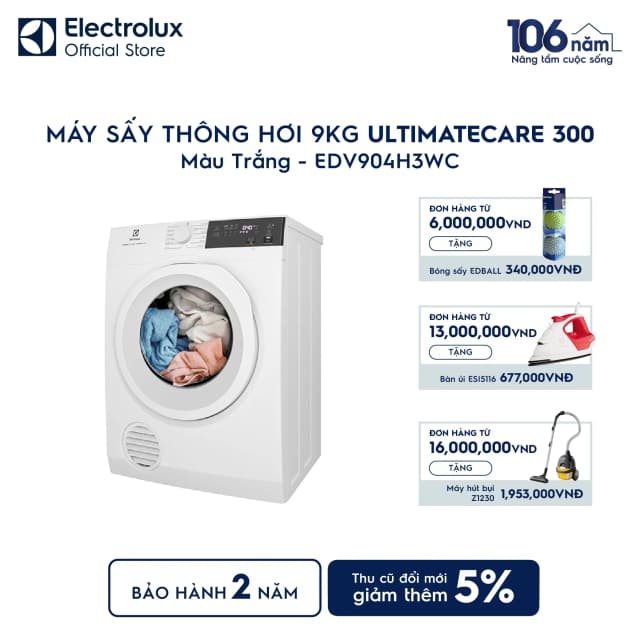 So sánh giá Máy sấy thông hơi Electrolux UltimateCare 9 kg EDV904H3WC rẻ nhất? - Ảnh 12