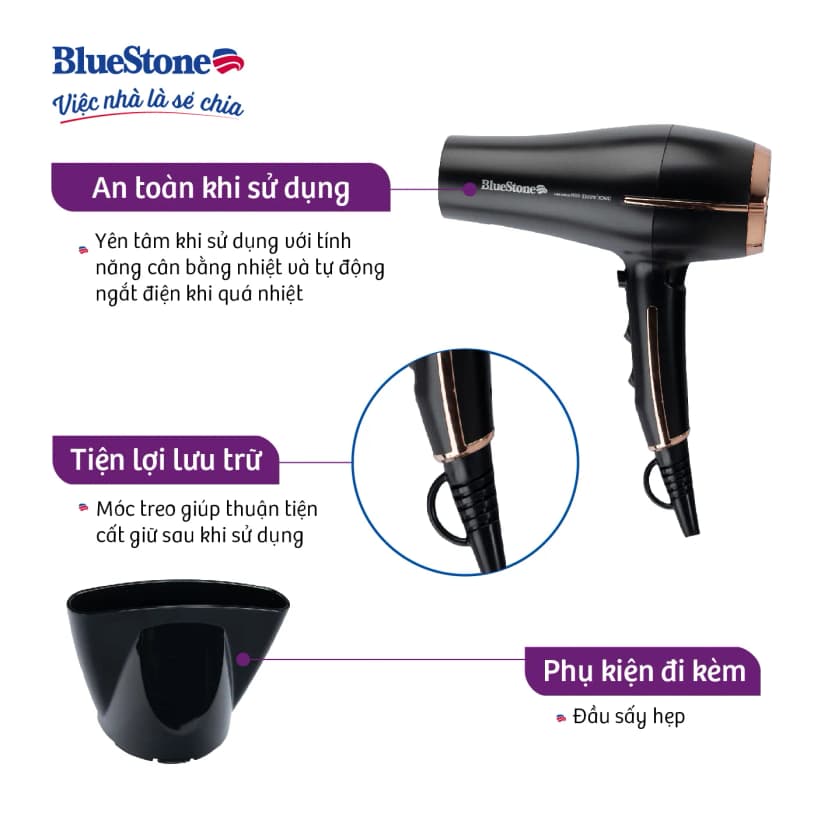 Máy sấy tóc Bluestone HDB-1965 - Giá rẻ nhất hôm nay - Ảnh 4