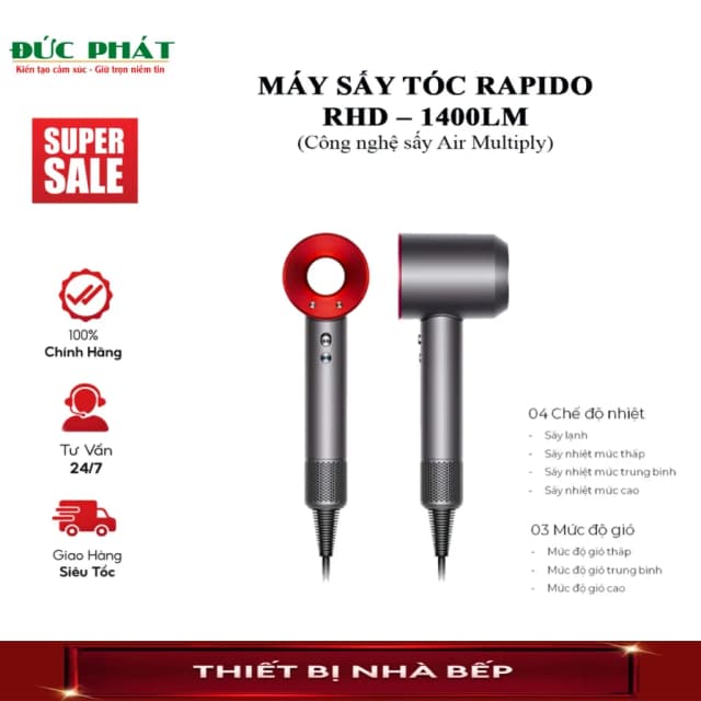 Top 1 so sánh giá Máy sấy tóc tốc độ cao Rapido RHD-1400LM - Tìm sản phẩm giá rẻ nhất - Ảnh 3