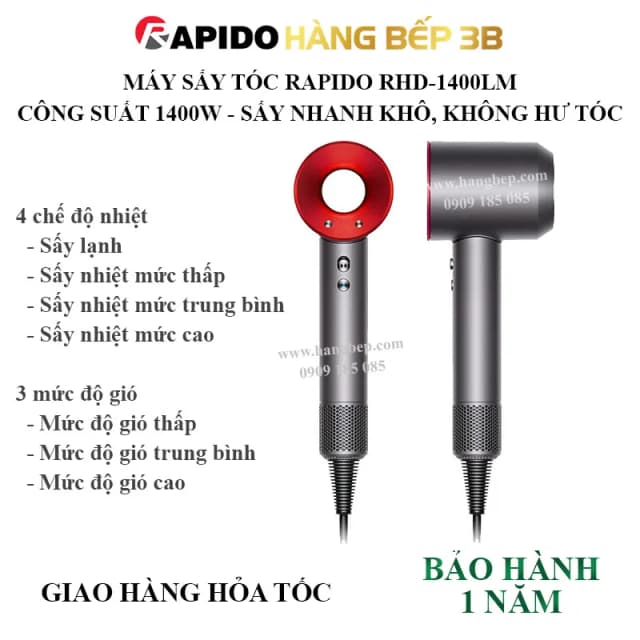 Top 1 so sánh giá Máy sấy tóc tốc độ cao Rapido RHD-1400LM - Tìm sản phẩm giá rẻ nhất - Ảnh 6