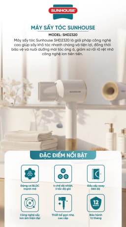 Máy sấy tóc tốc độ cao Sunhouse SHD2320