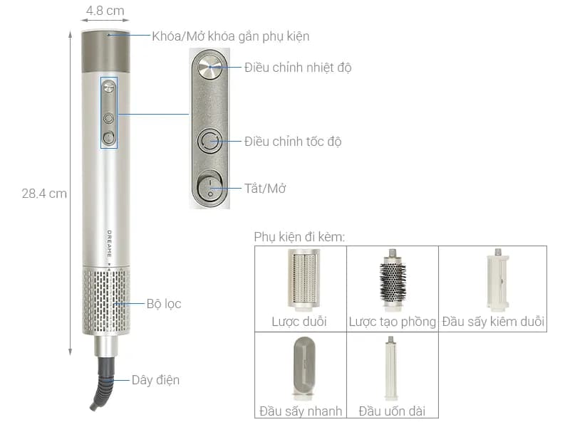 So sánh giá Máy sấy tóc và tạo kiểu đa năng Dreame AirStyle AMF17A - Tìm sản phẩm giá rẻ nhất - Ảnh 5
