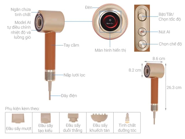So sánh giá Máy sấy tóc và tạo kiểu đa năng Dreame Hair Miracle Pro AHX30 rẻ nhất? - Ảnh 4