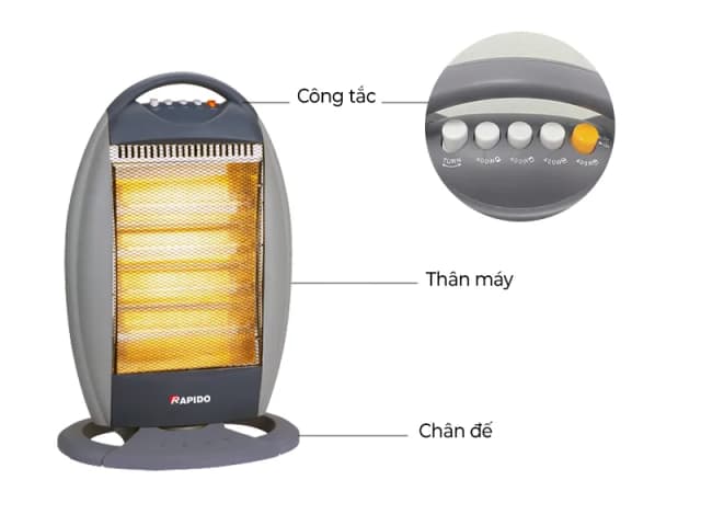 So sánh giá Máy sưởi Halogen Rapido RHH-1600M rẻ nhất? - Ảnh 8