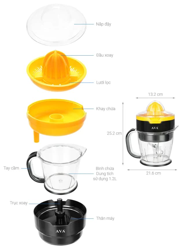 So sánh giá Máy vắt cam AVA 40W D-8005A rẻ nhất? - Ảnh 8