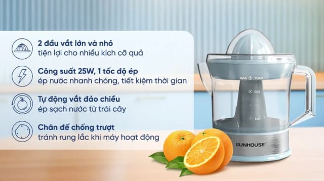 So sánh giá Máy vắt cam Sunhouse 25W SHD5500DMX rẻ nhất? - Ảnh 5