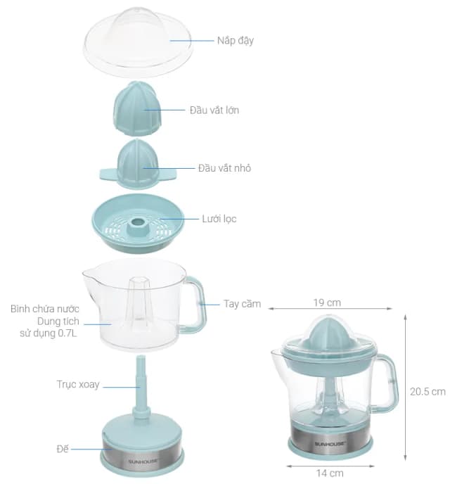 So sánh giá Máy vắt cam Sunhouse 25W SHD5500DMX rẻ nhất? - Ảnh 8