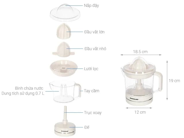 So sánh giá Máy vắt cam Sunhouse 25W SHD5510 rẻ nhất? - Ảnh 11