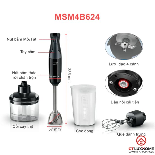 So sánh giá Máy xay cầm tay Bosch MSM4B624 rẻ nhất? - Ảnh 5