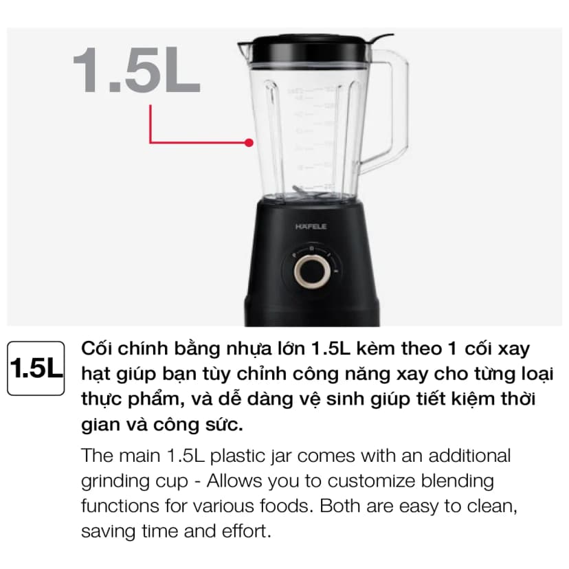 So sánh giá Máy xay sinh tố đa năng Hafele HS-B1521TB (535.44.163) - Tìm sản phẩm giá rẻ nhất - Ảnh 14