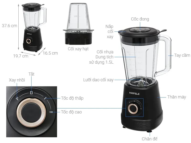 So sánh giá Máy xay sinh tố đa năng Hafele HS-B1521TB (535.44.163) - Tìm sản phẩm giá rẻ nhất - Ảnh 5