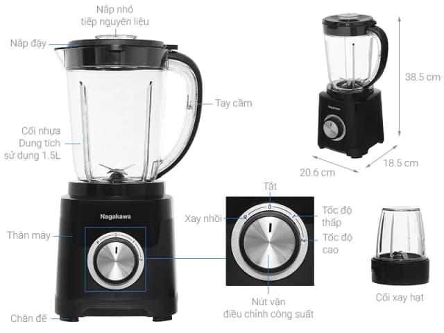 So sánh giá Máy xay sinh tố đa năng Nagakawa NEB3216 rẻ nhất? - Ảnh 3
