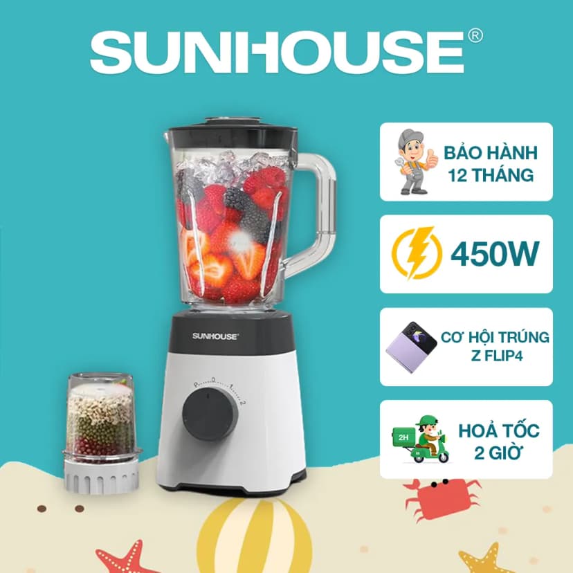 Máy xay sinh tố đa năng Sunhouse SHD5335 - 2 cối - Giá rẻ nhất hôm nay - Ảnh 17