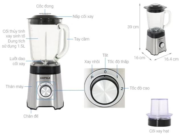 So sánh giá Máy xay sinh tố Hafele HS-B1531TX (535.44.162) rẻ nhất? - Ảnh 9