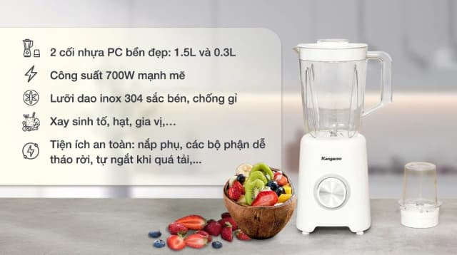 So sánh giá Máy xay sinh tố đa năng Kangaroo KGBL2P2 rẻ nhất? - Ảnh 4