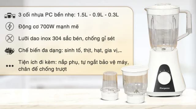 So sánh giá Máy xay sinh tố đa năng Kangaroo KGBL3P1 rẻ nhất? - Ảnh 8