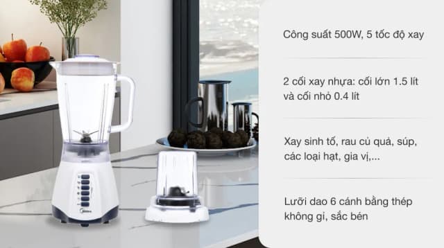 So sánh giá Máy xay sinh tố đa năng Midea MJ-BL50 rẻ nhất? - Ảnh 4
