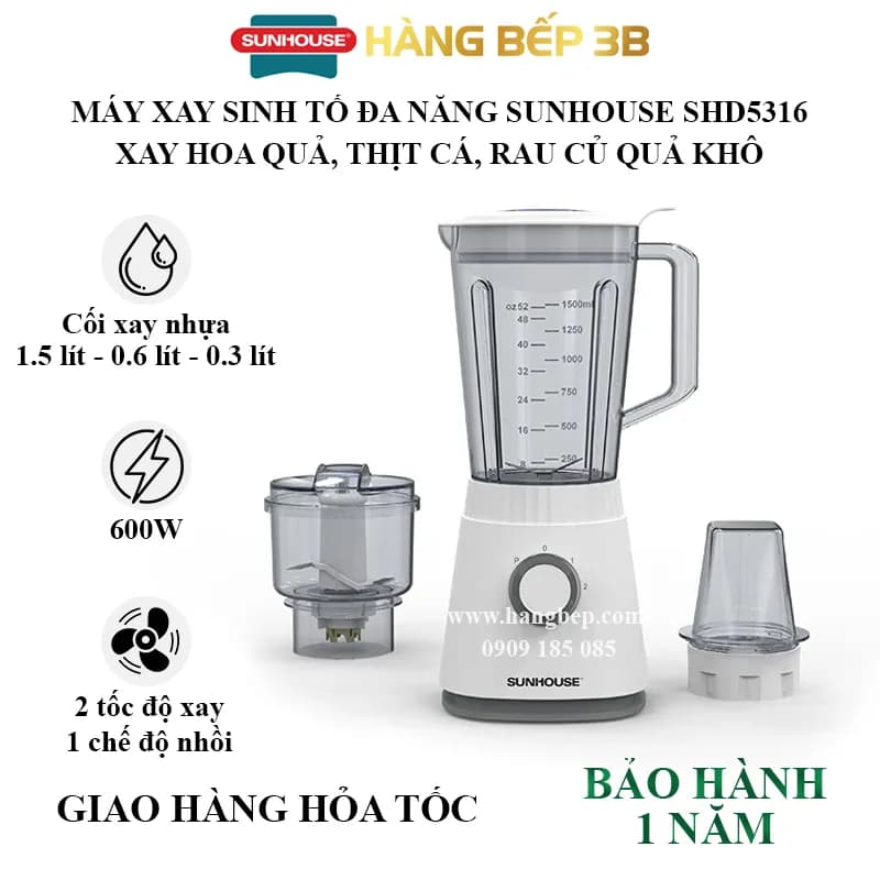 So sánh giá Máy xay sinh tố đa năng Sunhouse SHD5316 - Tìm sản phẩm giá rẻ nhất - Ảnh 3