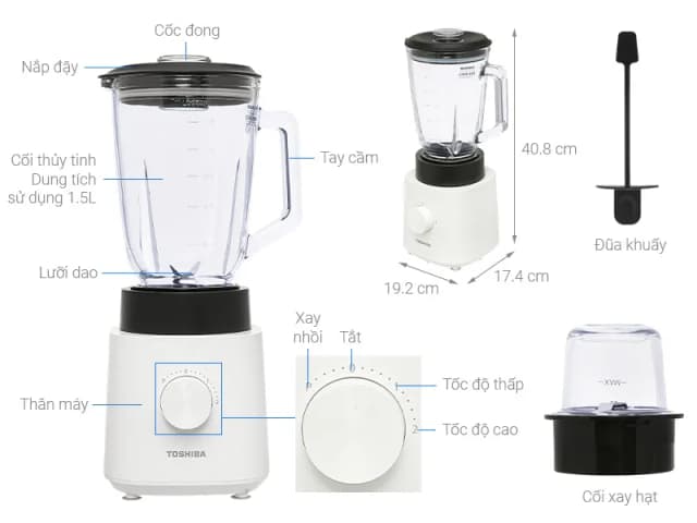 So sánh giá Máy xay sinh tố đa năng Toshiba BL-70GR1UV rẻ nhất? - Ảnh 6
