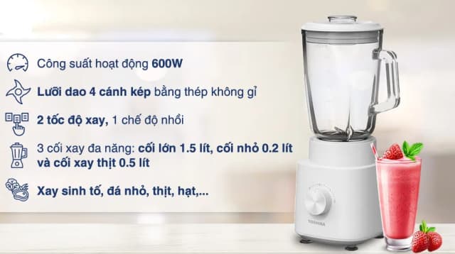 So sánh giá Máy xay sinh tố đa năng Toshiba BL-70GR2UV rẻ nhất? - Ảnh 10