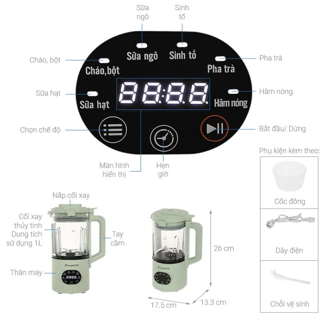 So sánh giá Máy xay sữa hạt đa năng Kangaroo KGHB1G rẻ nhất? - Ảnh 18