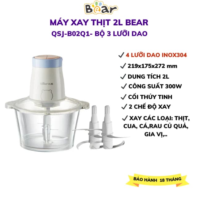 So sánh giá Máy xay thịt đa năng Bear QSJ-B02Q1 300W 2 lít rẻ nhất? - Ảnh 11