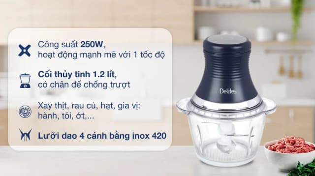 So sánh giá Máy xay thịt đa năng Delites LH101B 250W 1.2 lít rẻ nhất? - Ảnh 2