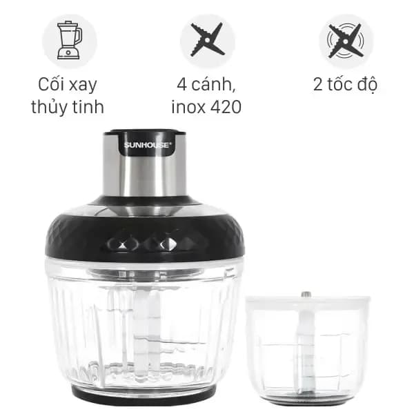So sánh giá Máy xay thịt đa năng Sunhouse SHD5412 300W 2 lít/0.3 lít rẻ nhất? - Ảnh 2