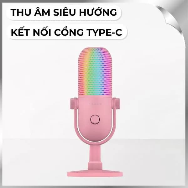 Micro thu âm RAZER Seiren V3 Chroma - Hồng - Ảnh 8