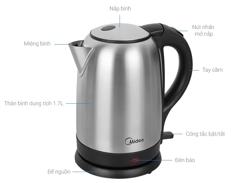 So sánh giá Bình đun siêu tốc Midea 1.7 lít MK-1523DD - Tìm sản phẩm giá rẻ nhất - Ảnh 7