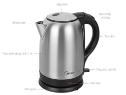 So sánh giá Bình đun siêu tốc Midea 1.7 lít MKE170M1BGK - Tìm sản phẩm giá rẻ nhất - Ảnh 6