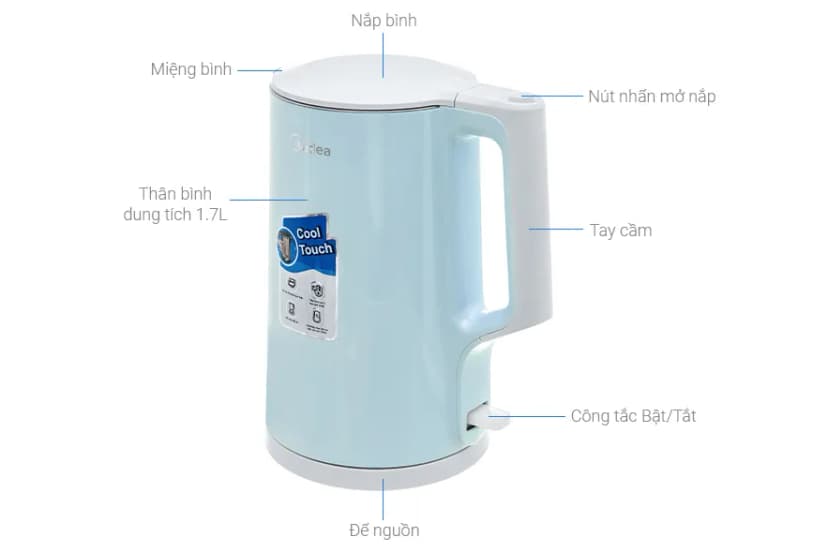 So sánh giá Bình đun siêu tốc Midea 1.7 lít MKE170M1BGK - Tìm sản phẩm giá rẻ nhất - Ảnh 8