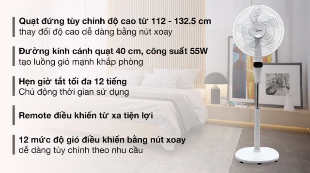 So sánh giá Quạt đứng Midea 5 cánh FS40-15DR 55W rẻ nhất? - Ảnh 7