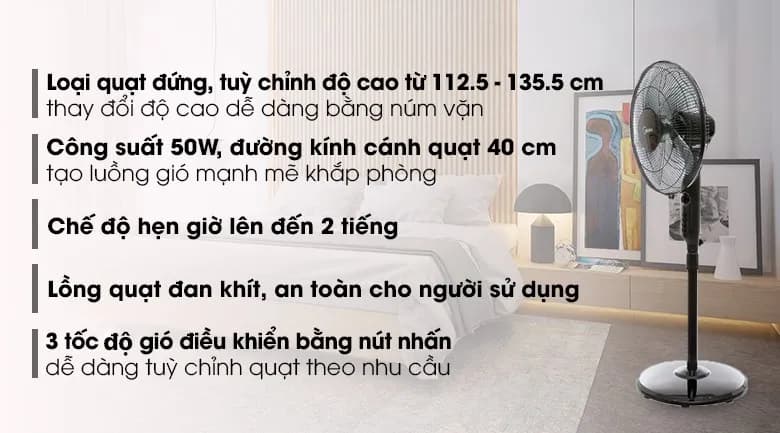 Quạt đứng Midea 5 cánh FS40-15Q 50W - Giá rẻ nhất hôm nay - Ảnh 16