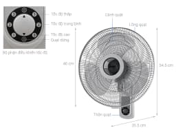 So sánh giá Quạt treo tường Midea 3 cánh FW40-6H 55W - Tìm sản phẩm giá rẻ nhất - Ảnh 6