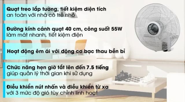 So sánh giá Quạt treo tường Midea 3 cánh FW40 7JR 55W rẻ nhất? - Ảnh 10