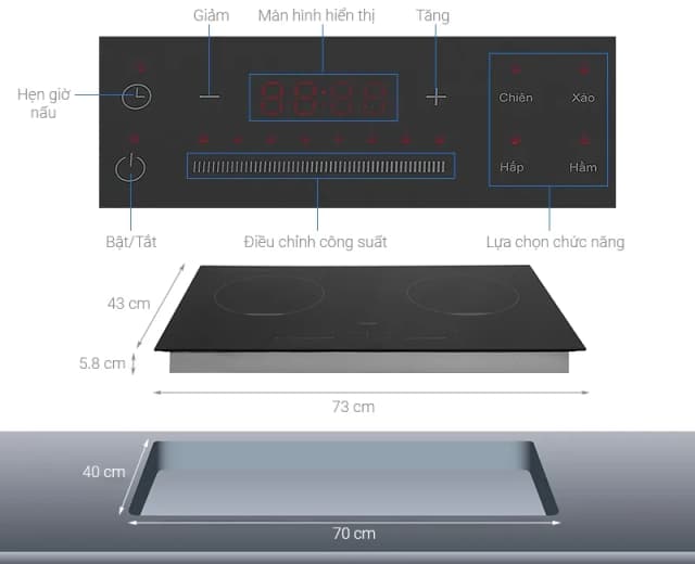 So sánh giá Bếp từ đôi âm Midea MC-IH3520 3500W rẻ nhất? - Ảnh 4