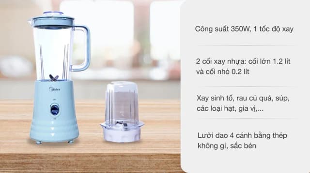 So sánh giá Máy xay sinh tố đa năng Midea MJ-BL35 Xanh rẻ nhất? - Ảnh 7