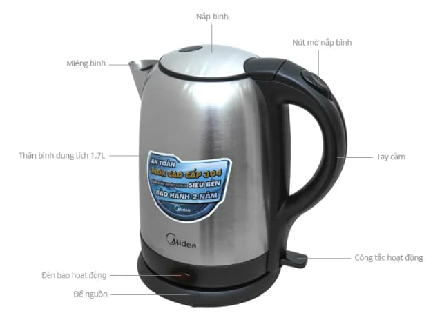 So sánh giá Bình đun siêu tốc Midea 1.7 lít MK-17SS rẻ nhất? - Ảnh 12