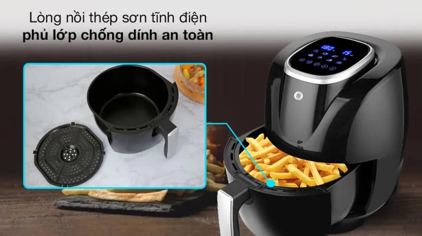 Nồi chiên không dầu Mishio MK-269 5 lít - Giá rẻ nhất hôm nay - Ảnh 3