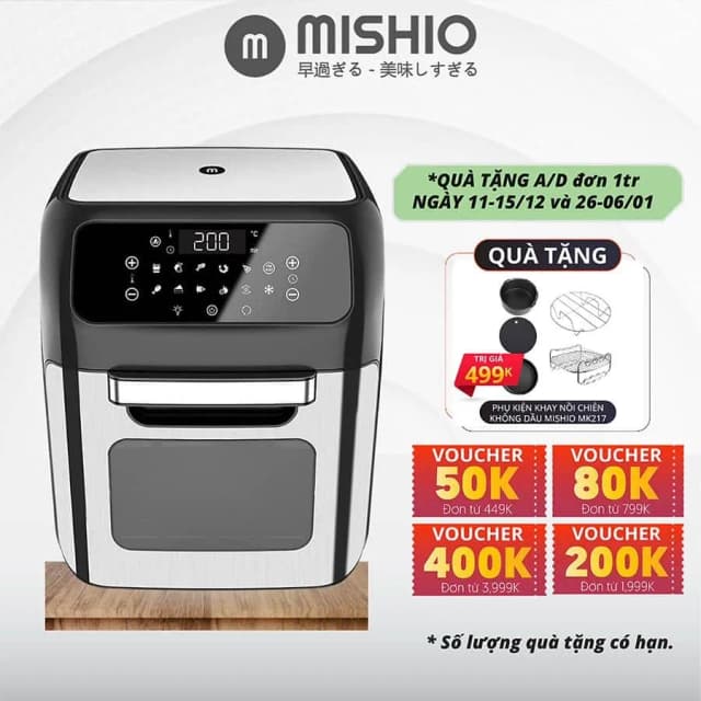 So sánh giá Lò chiên không dầu Mishio MK-281 12 lít rẻ nhất? - Ảnh 12