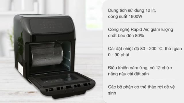 So sánh giá Lò chiên không dầu Mishio MK-281 12 lít rẻ nhất? - Ảnh 3
