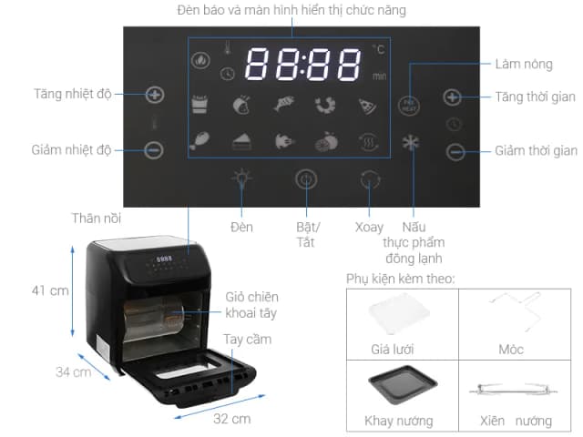 So sánh giá Lò chiên không dầu Mishio MK-281 12 lít rẻ nhất? - Ảnh 5