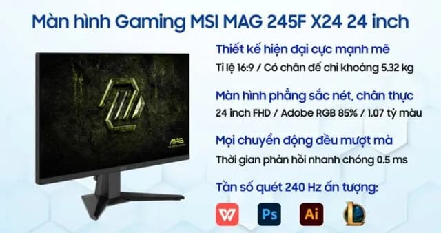 So sánh giá Màn hình Gaming MSI MAG 245F-X24 (23.8 inch, Full HD, Rapid IPS, 240Hz, 0.5ms) rẻ nhất? - Ảnh 14