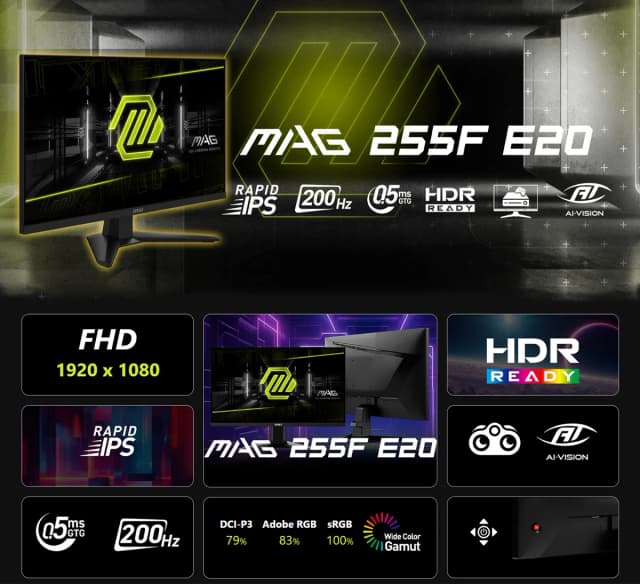 Top 1 so sánh giá Màn hình Gaming MSI MAG 255F X24 (24.5 inch, Full HD, Rapid IPS, 240Hz, 0.5ms) - Tìm sản phẩm giá rẻ nhất - Ảnh 36