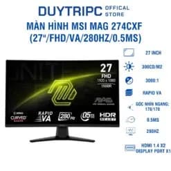 So sánh giá Màn hình Gaming MSI MAG 274CXF (27 inch, Full HD, VA, 280Hz, 0.5ms) rẻ nhất? - Ảnh 13